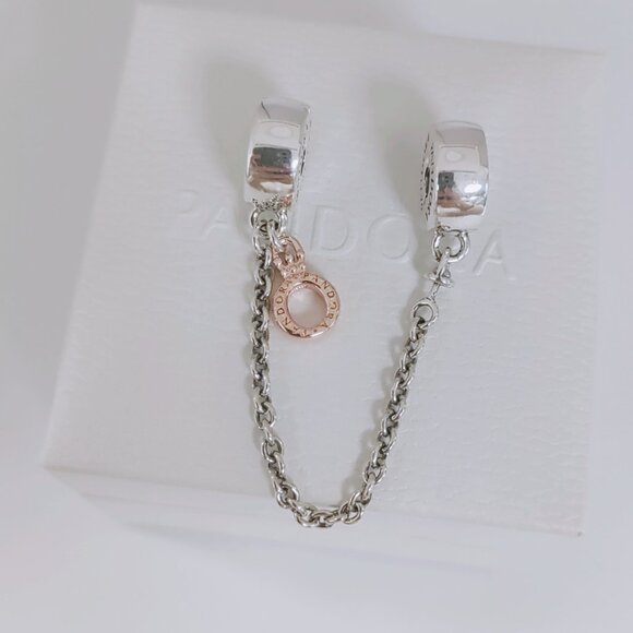 Pandora Dangling Crown O Safety Chain Charm S925 Sterling Silver with box - Picture 4 of 5